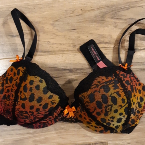 Vintage Betsey Johnson Rainbow Animal Print Bra. - Picture 1 of 8